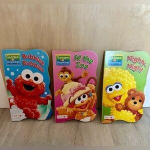 Set of 3 Sesame Street Beginnings Books Toddlers Learning Books